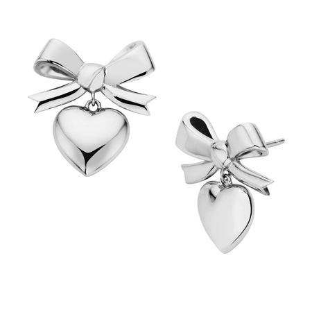 Karen Walker Super Love Bow Earrings - Sterling Silver-Earrings-Walker & Hall