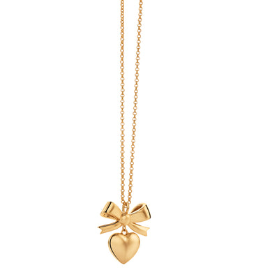 Karen Walker Super Love Bow Necklace - 9ct Yellow Gold-Necklace-Walker & Hall