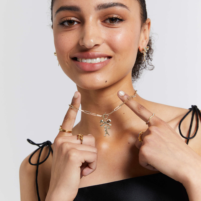 Karen Walker Girl With The Bow Necklace - Sterling Silver-Necklace-Walker & Hall