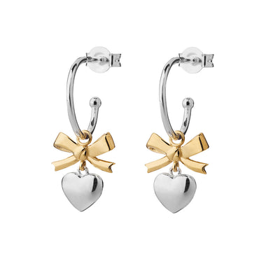 Karen Walker Mini Superlove Hoop Earrings - Sterling Silver & 9ct Yellow Gold-Earrings-Walker & Hall