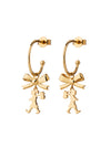Karen Walker Mini Girl with Bow Hoop Earrings - 9ct Yellow Gold-Earrings-Walker & Hall