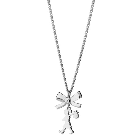 Karen Walker Mini Girl with a Bow Necklace - Sterling Silver-Necklace-Walker & Hall