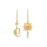 Karen Walker Sun & Moon Earrings - Gold Plated-Earrings-Walker & Hall