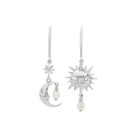 Karen Walker Sun & Moon Earrings - Sterling Silver-Earrings-Walker & Hall