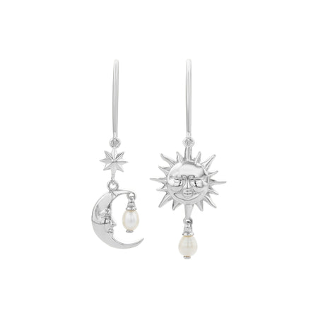 Karen Walker Sun & Moon Earrings - Sterling Silver-Earrings-Walker & Hall