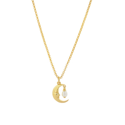 Karen Walker Moon Necklace - Gold Plated-Necklace-Walker & Hall