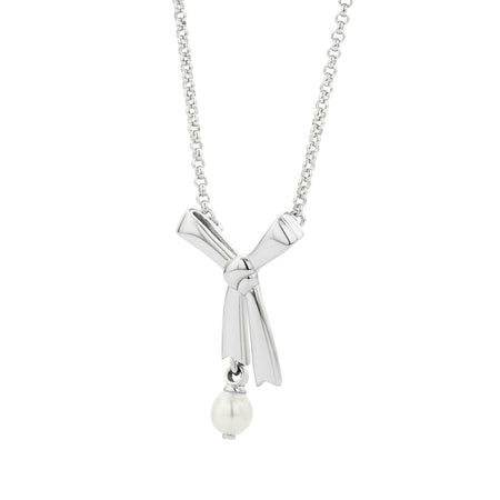 Karen Walker Pearl Bow Necklace - Sterling Silver - Necklace - Walker & Hall