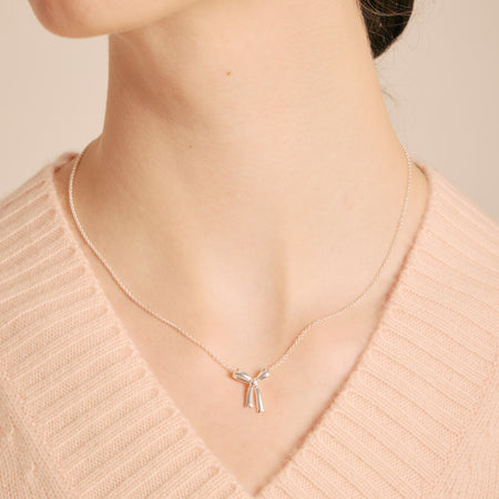 Karen Walker Small Bow Necklace - Sterling Silver - Necklace - Walker & Hall