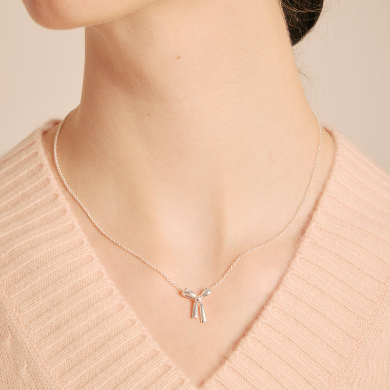 Karen Walker Small Bow Necklace - Sterling Silver - Necklace - Walker & Hall
