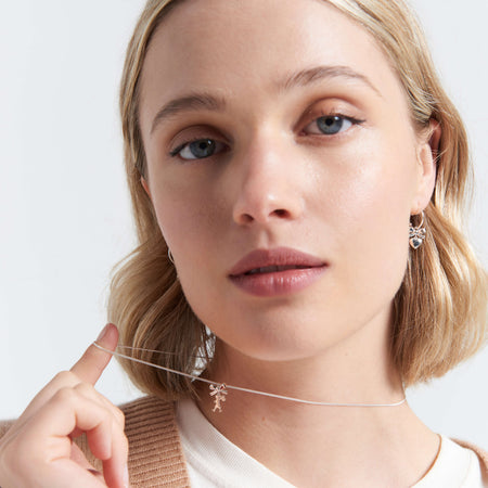 Karen Walker Mini Girl with a Bow Necklace - Sterling Silver-Necklace-Walker & Hall