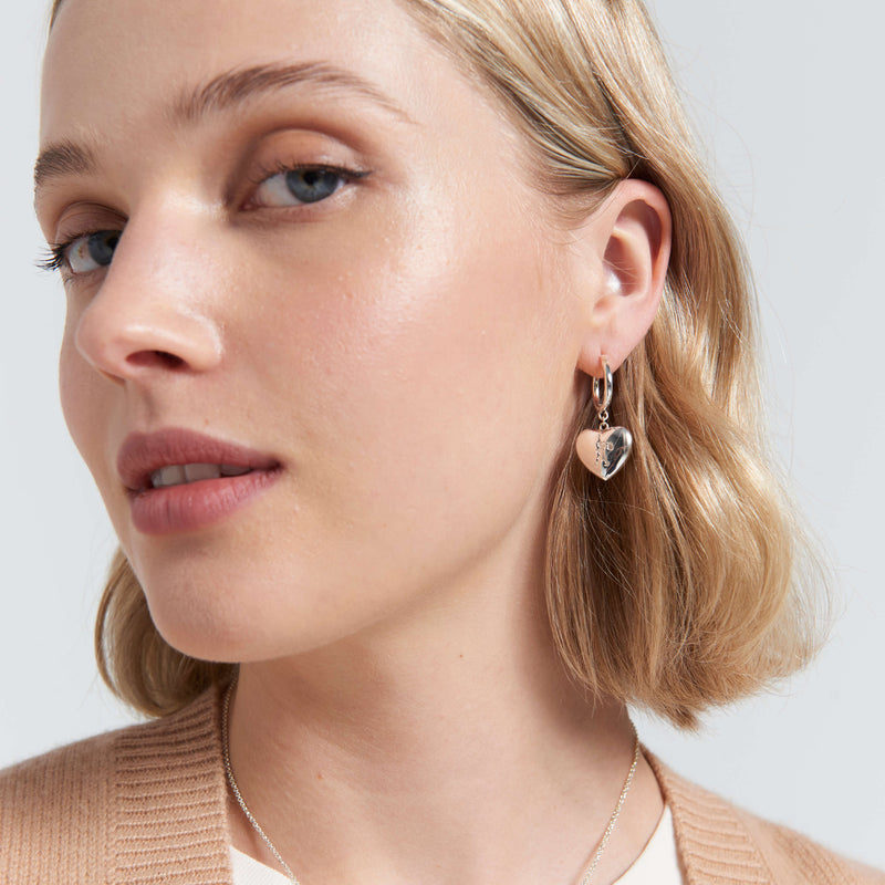 Karen Walker Runaway Heart Earrings - Sterling Silver-Earrings-Walker & Hall