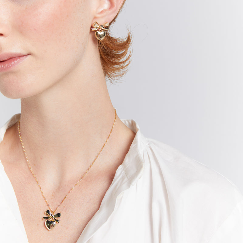 Karen Walker Super Love Bow Necklace - Sterling Silver-Necklace-Walker & Hall
