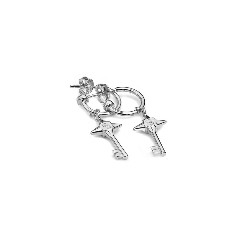Stolen Girlfriends Club Love Key Anchor Earrings - Sterling Silver-Earrings-Walker & Hall