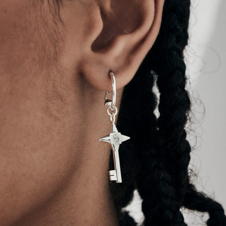 Stolen Girlfriends Club Love Key Anchor Earrings - Sterling Silver-Earrings-Walker & Hall