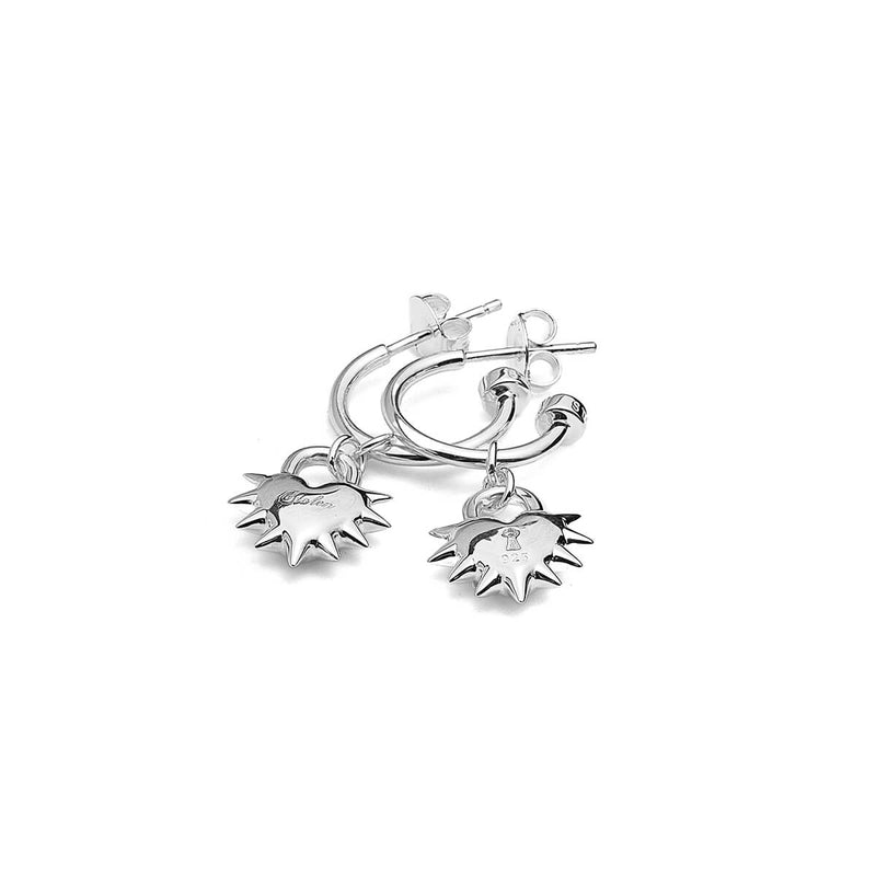 Stolen Girlfriends Club Love Locket Anchor Earrings - Sterling Silver-Earrings-Walker & Hall