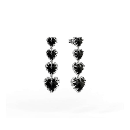 Stolen Girlfriends Club Love Claw Eternity Earrings - Silver & Onyx - Earrings - Walker & Hall