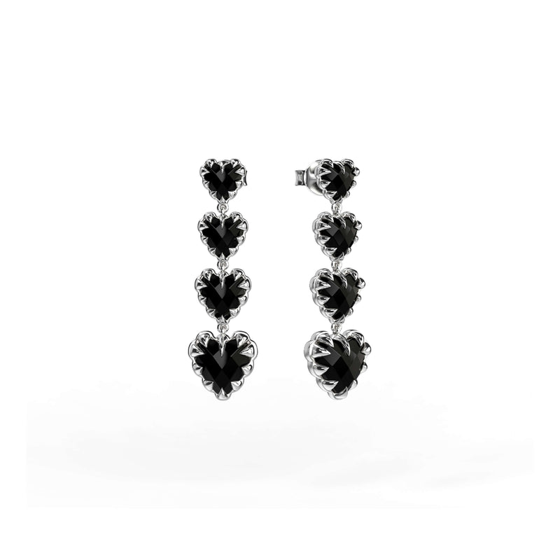 Stolen Girlfriends Club Love Claw Eternity Earrings - Silver & Onyx - Earrings - Walker & Hall
