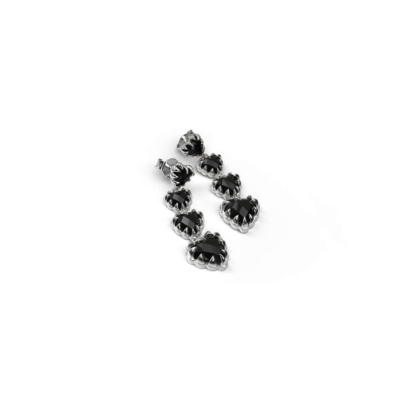 Stolen Girlfriends Club Love Claw Eternity Earrings - Silver & Onyx - Earrings - Walker & Hall