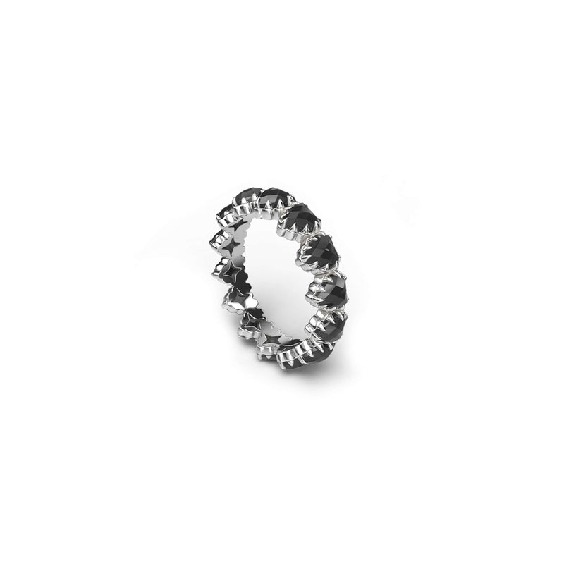 Stolen Girlfriends Club Love Claw Eternity Ring - Silver & Onyx - Ring - Walker & Hall