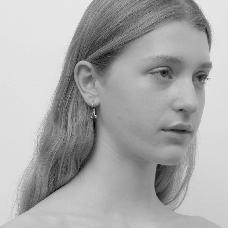 Meadowlark Cherry Signature Hoop Earrings - Sterling Silver-Earrings-Walker & Hall