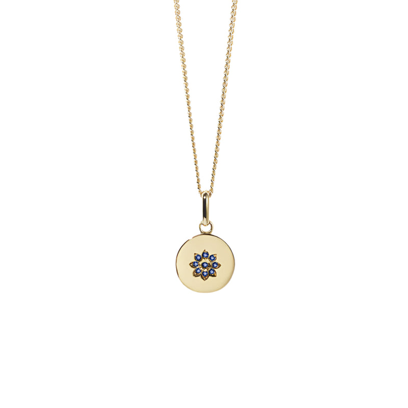 Meadowlark Violet Necklace - Gold Plated & Blue Sapphire-Necklace-Walker & Hall