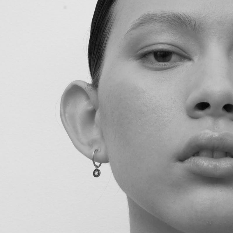 Meadowlark Lulu Signature Hoop Earrings - Gold Plated & African Garnet-Earrings-Walker & Hall
