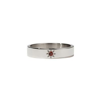 Meadowlark Lulu Star Ring - Sterling Silver & African Garnet-Ring-Walker & Hall