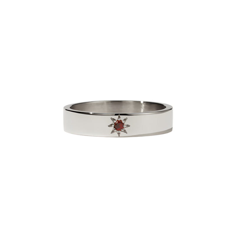 Meadowlark Lulu Star Ring - Sterling Silver & African Garnet-Ring-Walker & Hall