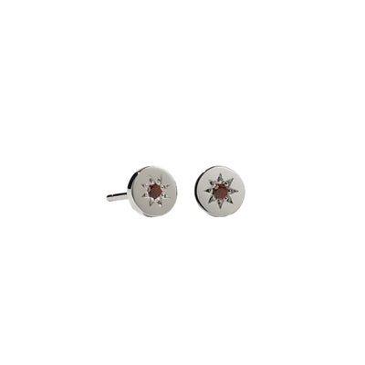 Meadowlark Lulu Stud Earrings - Sterling Silver & African Garnet-Earrings-Walker & Hall
