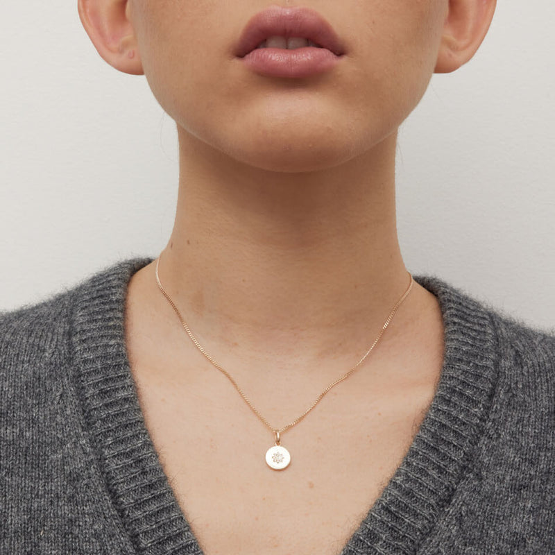 Meadowlark Violet Necklace - Gold Plated & Blue Sapphire-Necklace-Walker & Hall