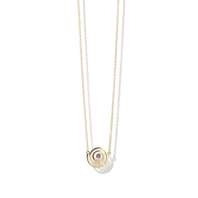 Meadowlark Amethyst Spiral Necklace - Gold Plated-Necklace-Walker & Hall
