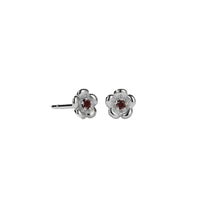 Meadowlark Posie Stud Earrings - Sterling Silver & African Garnet-Earrings-Walker & Hall