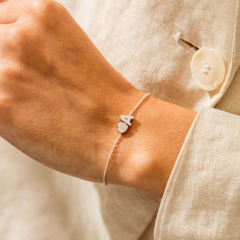 Sterling Silver Noted Letter Bracelet (Charm + Chain) - Bracelet - Walker & Hall
