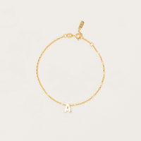 9ct Yellow Gold Noted Letter Bracelet (Charm + Chain) - Bracelet - Walker & Hall