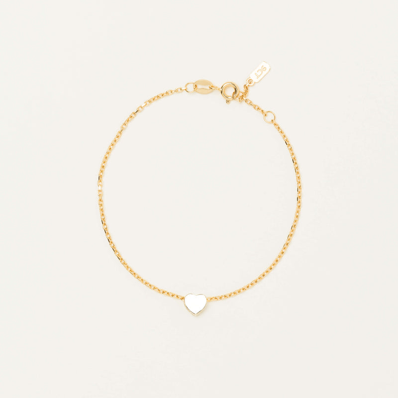 9ct Yellow Gold Noted Heart Charm - Necklace - Walker & Hall