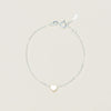 Sterling Silver Noted Bracelet + Gold Heart (Charm + Chain) - Bracelet - Walker & Hall