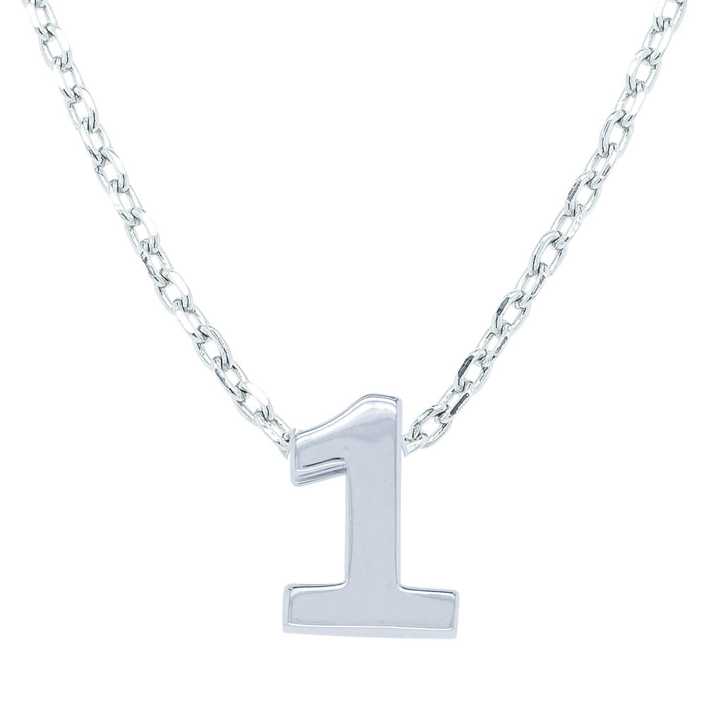 Sterling Silver Noted Number-Necklace-Walker & Hall