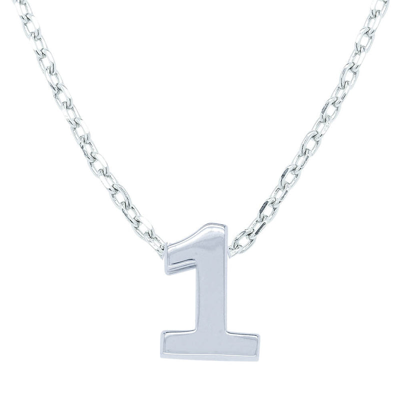 Sterling Silver Noted Number-Necklace-Walker & Hall