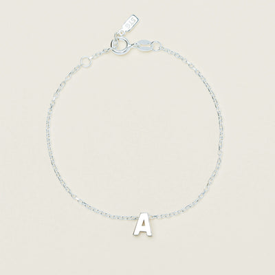 Sterling Silver Noted Letter Bracelet (Charm + Chain) - Bracelet - Walker & Hall