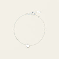 Sterling Silver Noted Heart Bracelet (Charm + Chain) - Bracelet - Walker & Hall