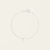Sterling Silver Noted Cross Bracelet (Charm + Chain) - Bracelet - Walker & Hall