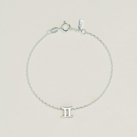 Sterling Silver Noted Zodiac Bracelet (Charm + Chain) - Necklace - Walker & Hall
