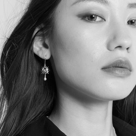 Karen Walker Sun & Moon Earrings - Sterling Silver-Earrings-Walker & Hall