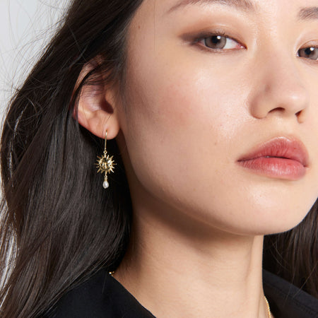 Karen Walker Sun & Moon Earrings - Gold Plated-Earrings-Walker & Hall