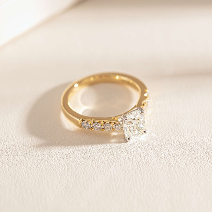 Natural Diamond Accent Stones Engagement Ring