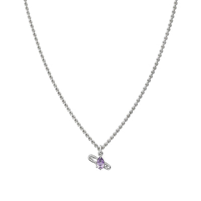 Stolen Girlfriends Club Purity Pin Necklace - Sterling Silver & Pink Amethyst - Necklace - Walker & Hall