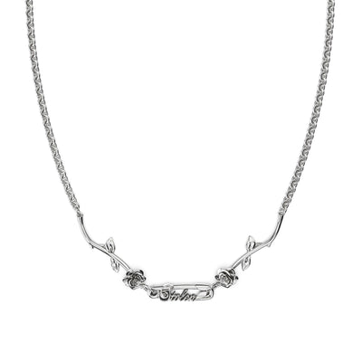 Stolen Girlfriends Club Rose Pin Necklace - Silver - Necklace - Walker & Hall