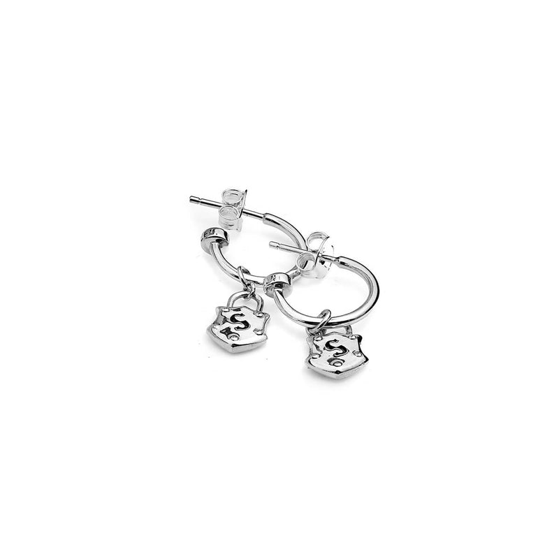 Stolen Girlfriends Club Shield Anchor Earrings - Sterling Silver-Earrings-Walker & Hall