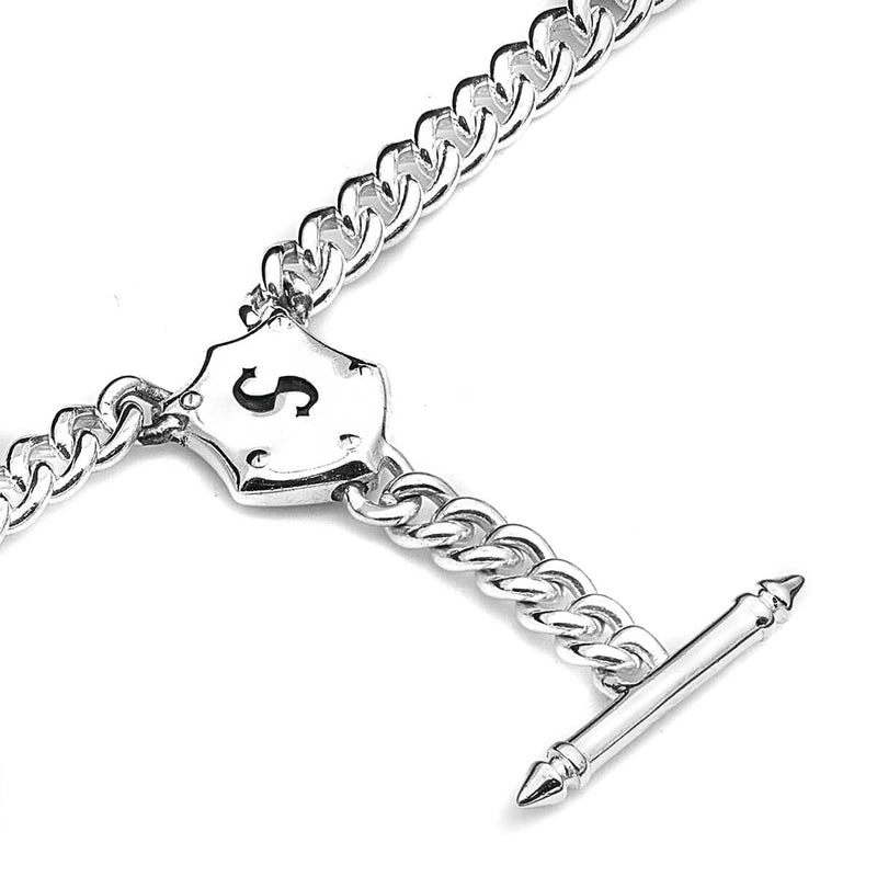 Stolen Girlfriends Club Shield Fob Necklace - Sterling Silver-Necklace-Walker & Hall