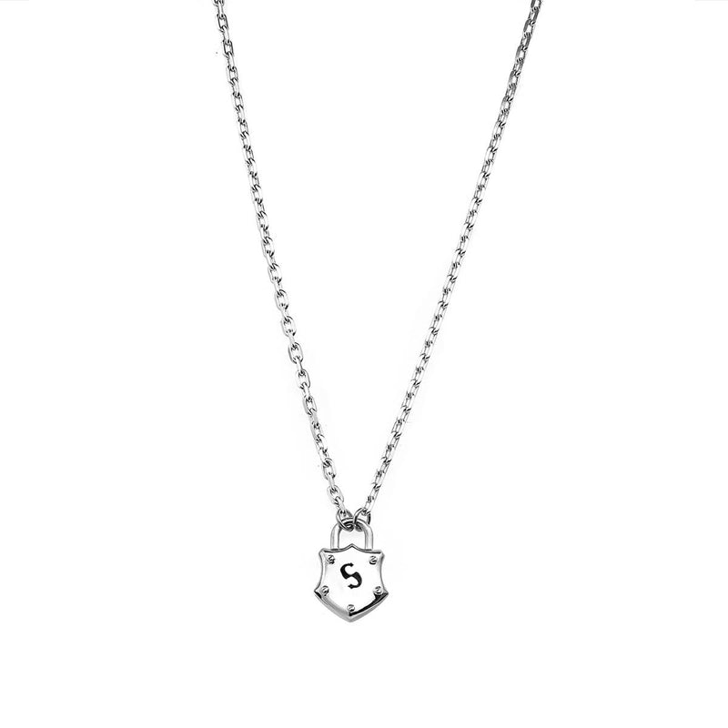 Stolen Girlfriends Club Shield Necklace - Sterling Silver-Necklace-Walker & Hall